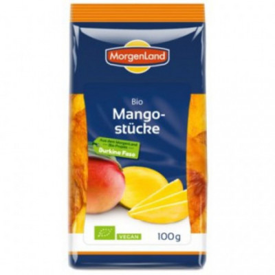 6 x Morgenland Bio Mango kousky sušené, 100g