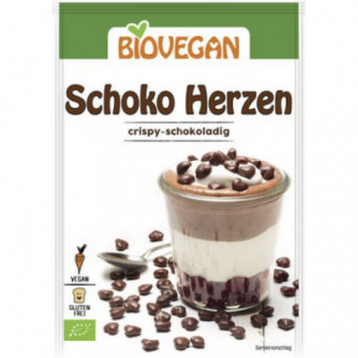 10 x BioVegan Bio Dekorační srdíčka čokoládová, 35g
