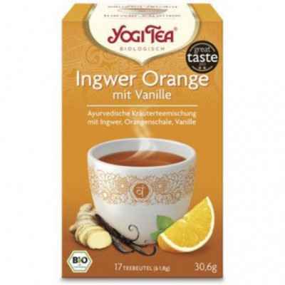 6 x Yogi Bio Zázvorový čaj s pomerančem, 17 pytlíků