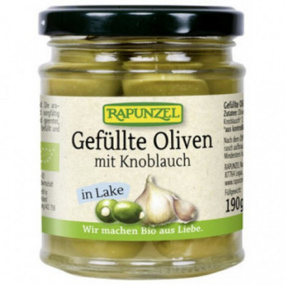 6 x Rapunzel Bio Plněné olivy s česnekem, 190g