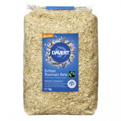 8 x Davert Bio Rýže Basmati neloupaná, 1kg