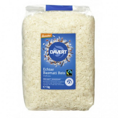 8 x Davert Bio Rýže Basmati loupaná, 1kg