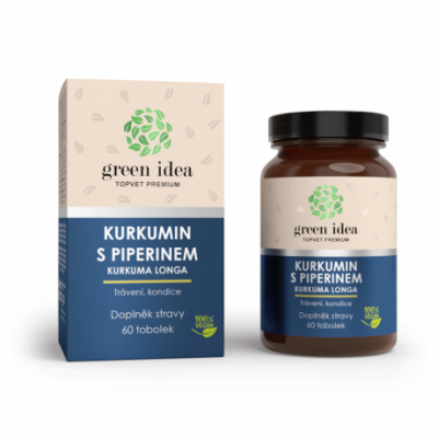 Kurkumin s piperinem bylinný extrakt 60 ks Topvet GREEN IDEA