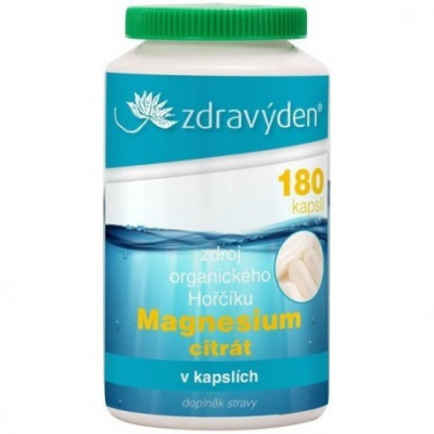 Hořčík - Magnesium citrát 180 kapslí Zdravý den
