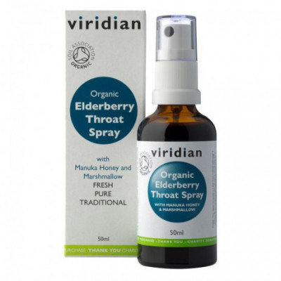 Elderberry Throat Spray 50ml Organic (Sprej při bolesti v...
