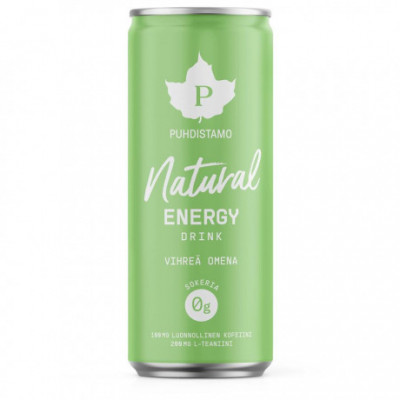Natural Energy Drink 330ml green apple (Energetický nápoj...