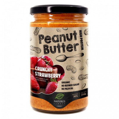 Peanut Butter Crunchy Strawberry Bio 350g (Bio Arašídový...