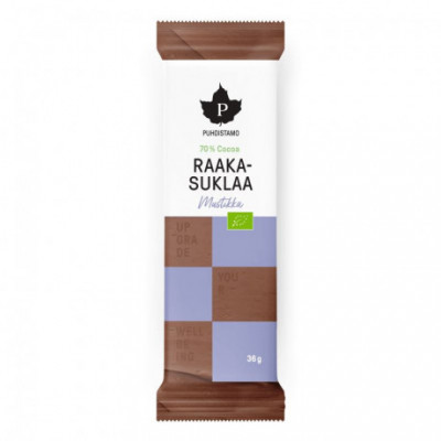 RAW Čokoláda BIO 36g borůvka 70% kakaa (Mustikka) Puhdistamo