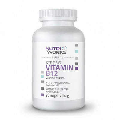Strong Vitamin B12 90 kapslí (Silný vitamín B12) NutriWorks