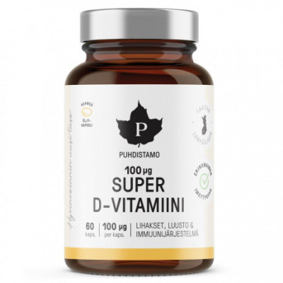 Super Vitamin D 4000iu 60 kapslí Puhdistamo