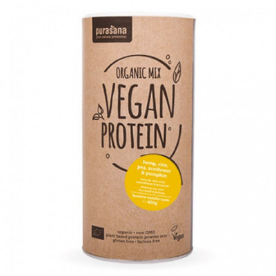 Vegan Protein MIX BIO 400g banán-vanilka (hrách, rýže,...