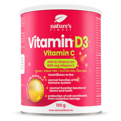 Vitamin D3 1000iu + Vitamin C 1000mg 150g Nutrisslim