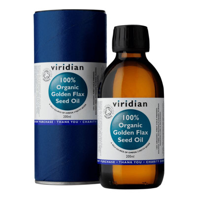 Golden Flax Seed Oil 200ml Organic (Lněný olej) Viridian