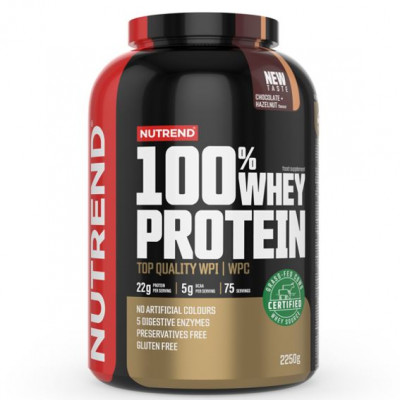 100% Whey Protein 2,25kg NEW čokoláda lískový ořech