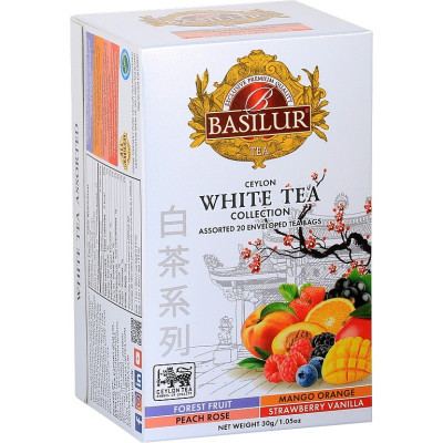 BASILUR White Tea Assorted, bílý čaj porc. 20x1,5g