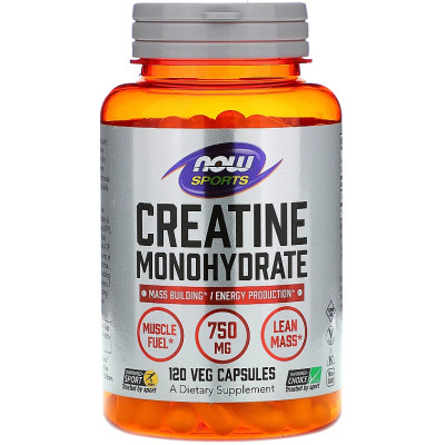 Creatine Monohydrate, 750 mg, 120 rostlinných kapslí NOW...