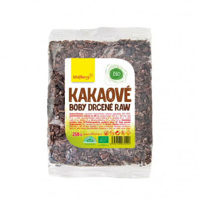 Kakaové boby drcené BIO 250 g Wolfberry