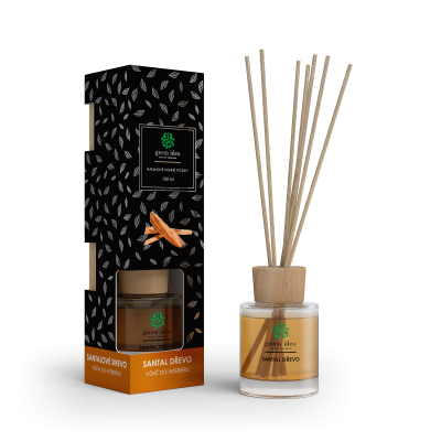 RATANOVÉ VONNÉ TYČINKY - SANTAL DŘEVO 100 ml TOPVET GREEN...