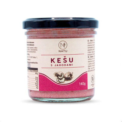 KEŠU KRÉM S JAHODAMI 140 g NATU