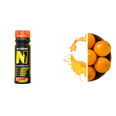 N1 shot ( Pre-workout v shotu ) - orange fire 20 ml NUTREND