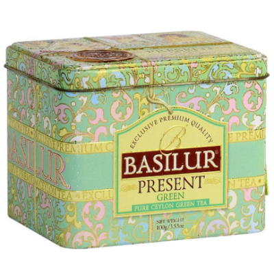 Present Green - zelený sypaný čaj - plech 100 g BASILUR