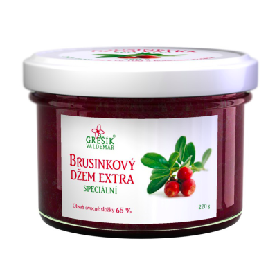 BRUSINKOVÝ DŽEM EXTRA speciální 220g GREŠÍK
