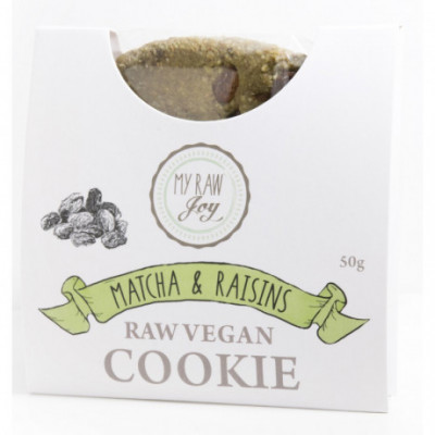 Cookie superfood BIO matcha & rozinky My raw joy